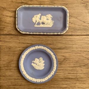 Wedgewood trinket dishes- one round, one rectangle